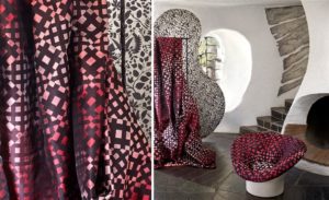 buitengewone stoffen | stof met bijzondere print | speciale gordijnstof | bijzondere gordijnen | Jolanda Maurix interieur advies