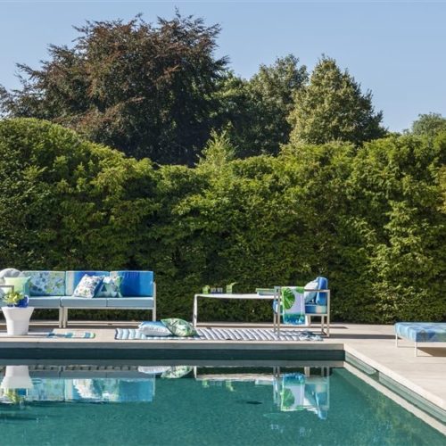 Palme Botanique Outdoor Fabrics | buitenstof van Designers Guild | loungeset bekleden | stoffen voor buitenset | stof voor loungeset | buitenmeubel | buitenkussens